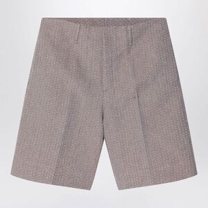 FENDI Tailored Striped Shorts Men Beige Pants